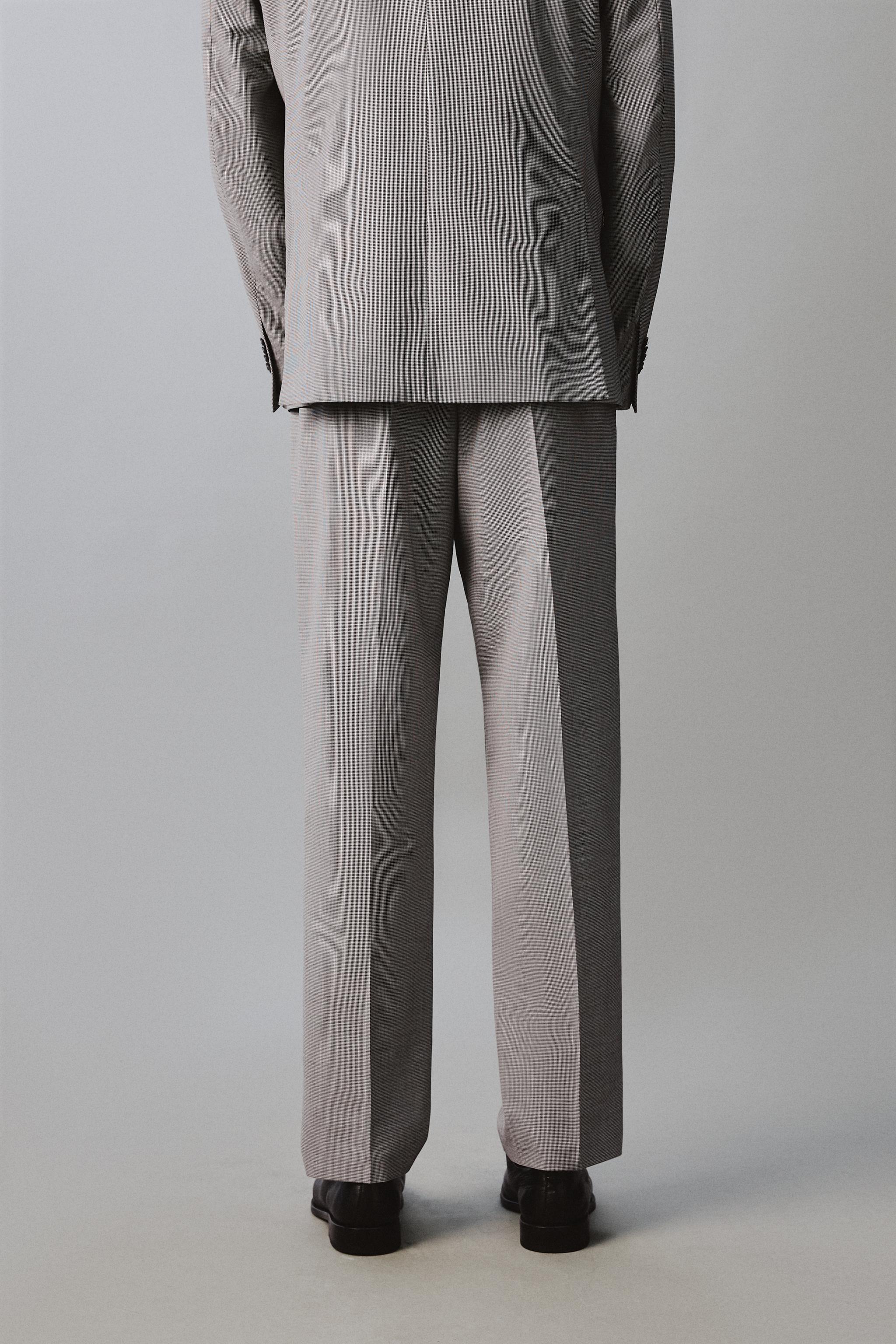 REGULAR FIT HOUNDSTOOTH SUIT PANTS